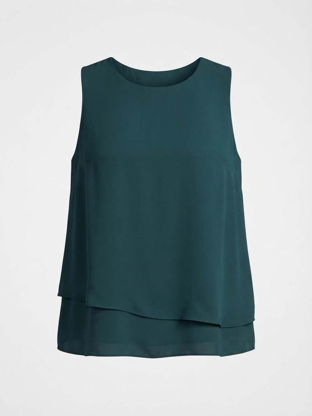 Banana Republic Double Layer Tank Dark Green Chiffon large